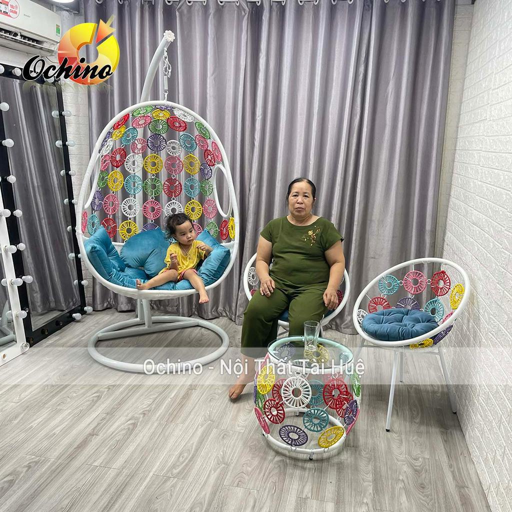Xích Đu Đơn Cao Cấp, Xích Đu Sân Vườn Mẫu Hoa Bền Đẹp (Hàng Sẵn)