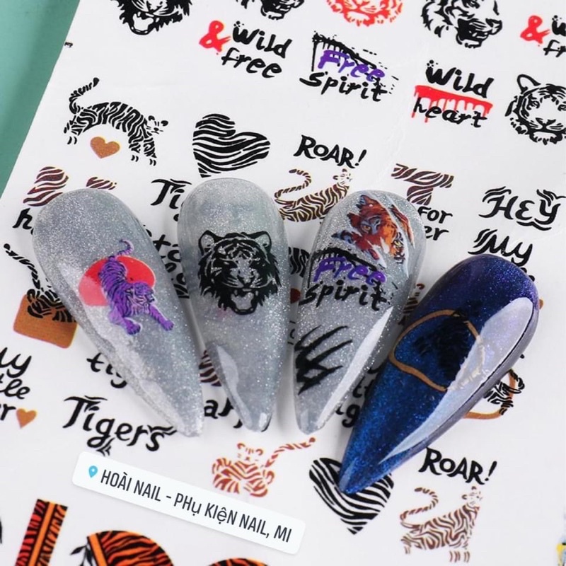 Sticker nước tấm to hổ báo