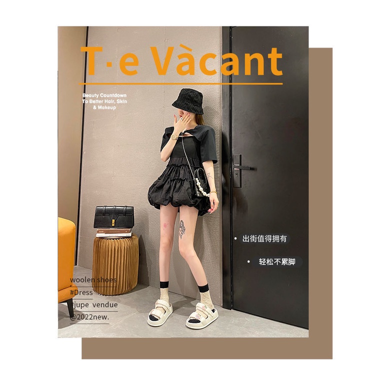 Thời trang mùa hè cho nữ Dép không trơn đế mềm 4cm, Dép có dây đeo kute cho trường học
