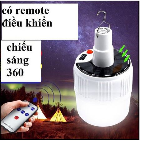 Đèn Led Tích Điện Năng Lượng Mặt Trời 5 Chế Độ Có Điều Khiển Từ Xa