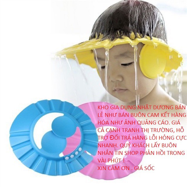 Mũ gội đầu,Mũ tắm chắn nước cho bé , Chắn Nước Vào Mắt Vào Tai Bảo Vệ Bé
