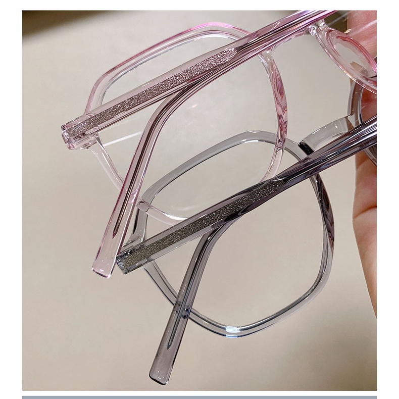 Kính Gọng Nhựa Kết Bọc Kim Loại Hàn Quốc Basic TR90 Lục Giác Một Màu Thay Được Mắt Cận