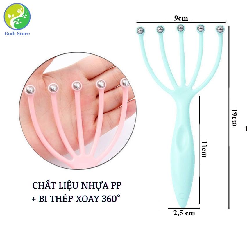 Cây Massage Đầu Năm Ngón Bóng Thép Không Gỉ Xoay Tròn 360° Giảm Căng Thẳng Và Mát Xa Body - G72