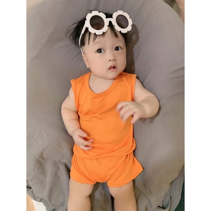 Bộ cộc tay ba lỗ MINKY MOM CHÍNH HÃNG trơn cho bé trai bé gái size từ 8 - 28 kg (SP33)