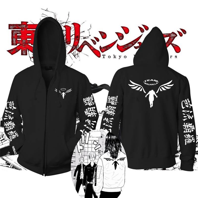 Áo Tokyo Revengers - Mẫu áo khoác in hinh Anime Tokyo Revengers team Valhalla độc đẹp giá rẻ