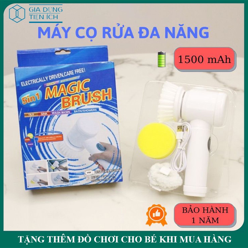 Máy cọ rửa cầm tay đa năng,sạc điện USB,bàn chải vệ sinh nhà bếp, bồn rửa mặt với 3 đầu thay thế tiện lợi