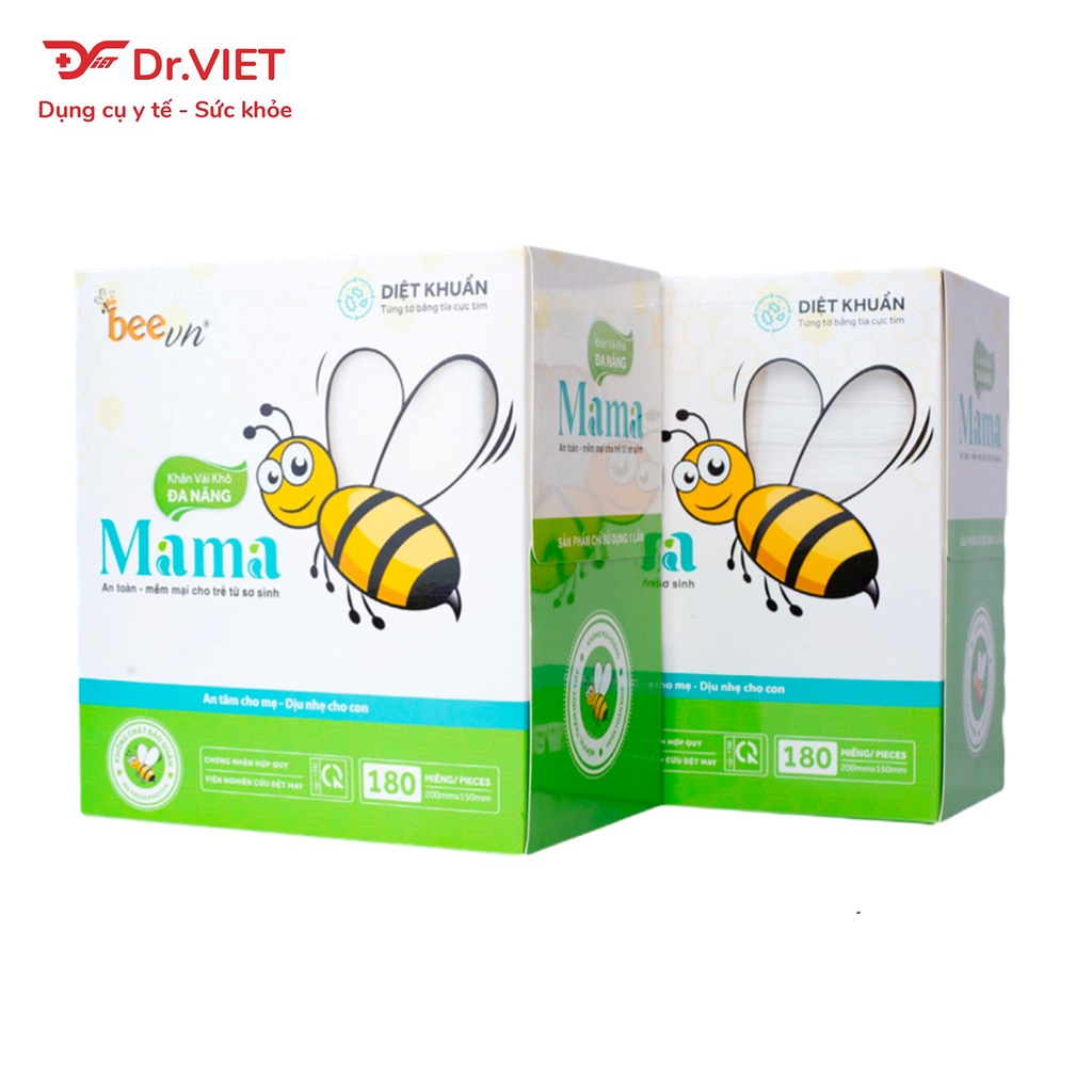 Khăn vải khô Beevn Mama túi tùy loại - khăn lau bằng vải không dệt mềm mịn, thích hợp sử dụng khi mẹ tắm cho bé
