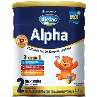 Dielac Alpha Step 2, Vinamilk, 400g, 6-12 Tháng Tuổi