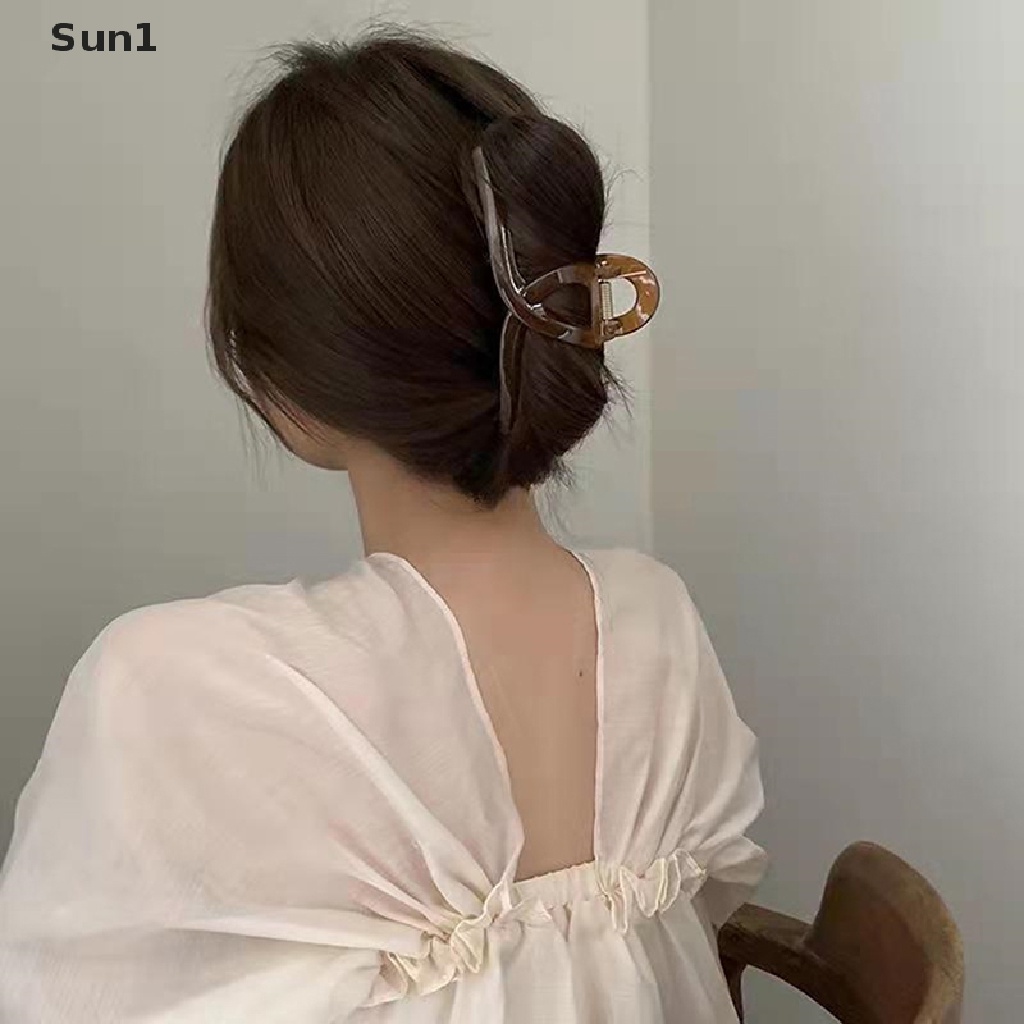 Kẹp Tóc Dạng Đĩa Chéo Sun1 &gt; Bằng Acrylic Nhám Hình Cá Mập Kẹp Lưng