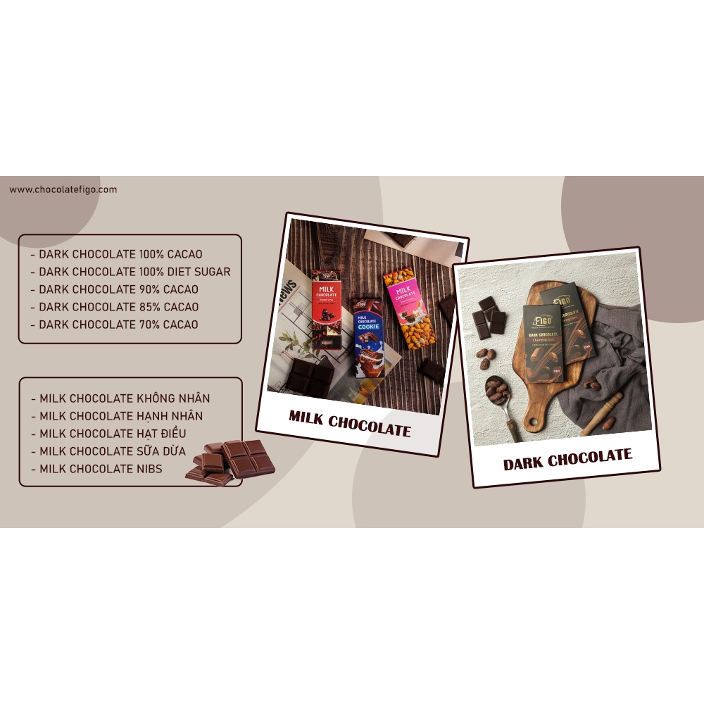 [Chính hãng] Dark Chocolate 85% Cacao FIGO, Socola đen đắng 85% Cacao giảm cân Figo, ăn Keto, DAS thanh 100gr