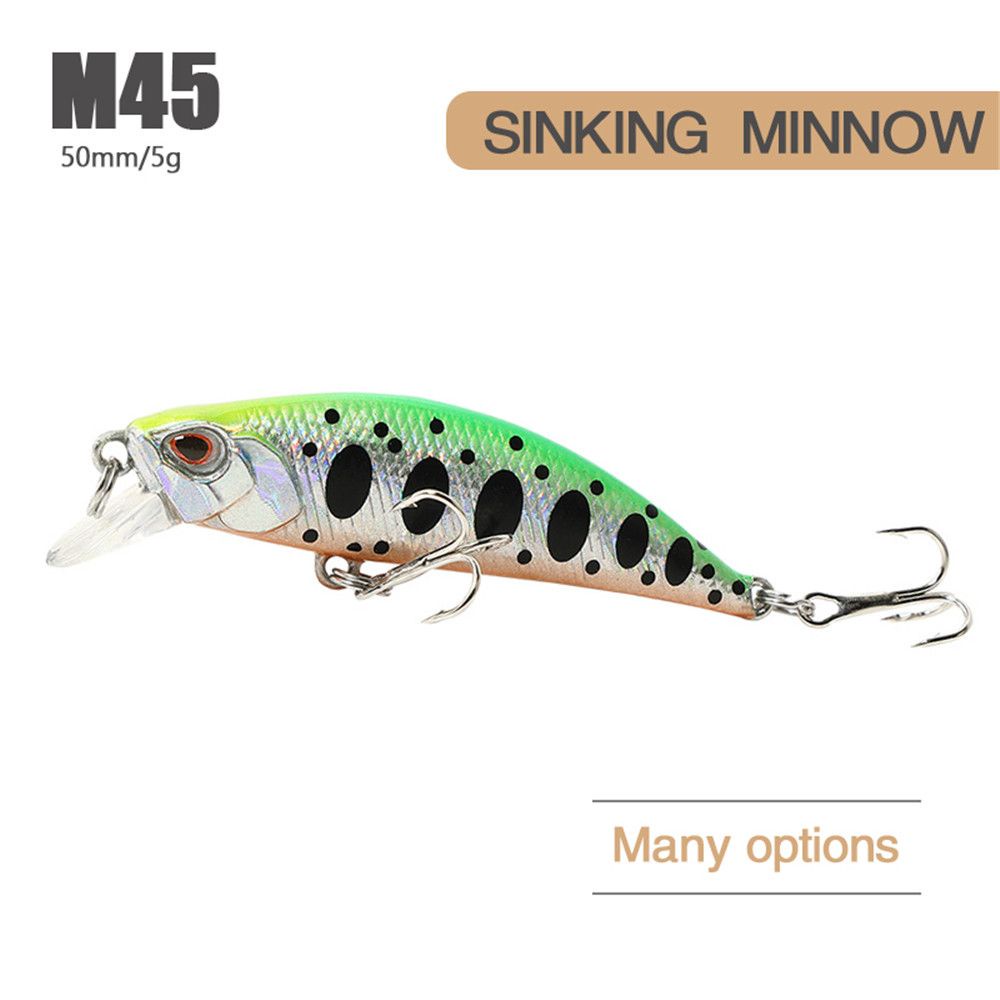 Mồi câu cá giả 5cm 5g có móc câu nhiều màu tùy chọn