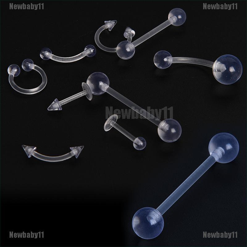 Set 9 Khuyên Rốn / Lưỡi / Môi / Rốn Màu Sắc Trong Suốt