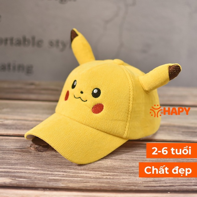 |FAMARAL2 giảm 10k cho đơn 50k|Nón kết nhung Pikachu cho bé yêu 2-6 tuổi