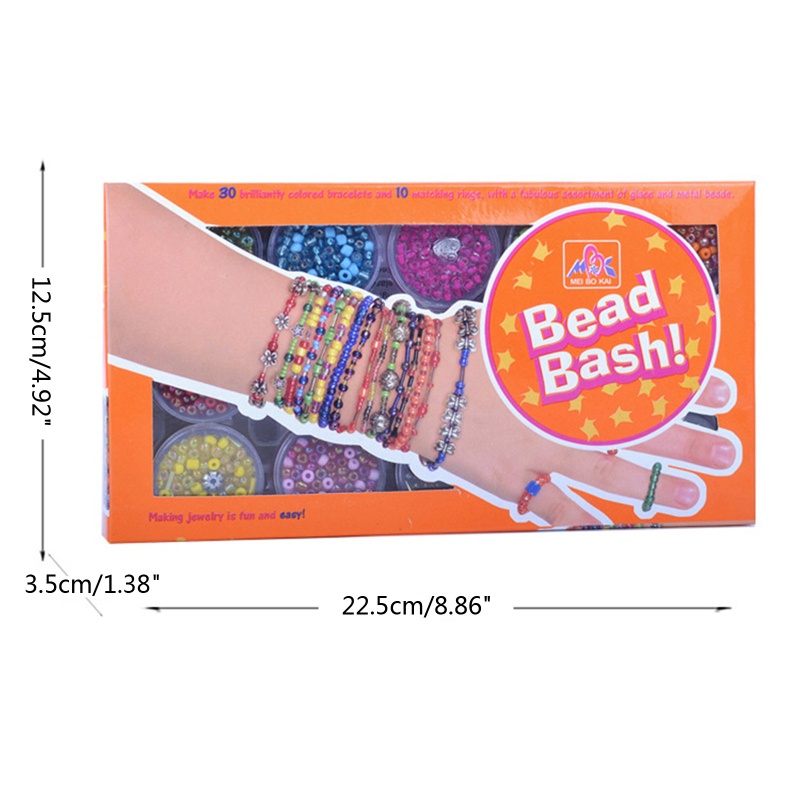 Bộ Hộp Làm Trang Sức Gồm Vòng cổ Và Vòng Tay Xỏ Hạt Diy Thích Hợp Cho Thanh Thiếu Niên 6-18 Tuổi