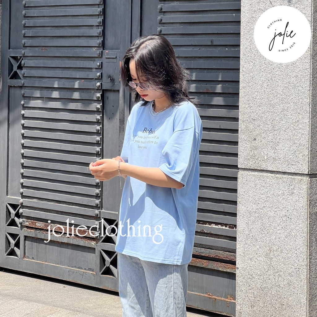 Áo thun tay lỡ, Áo phông nữ form rộng dáng Unisex/Ulzzang mặc lẻ cặp nhóm hoạ tiết in chữ Bébé, chất cotton 100%