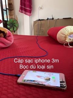 Dây sạc Iphone, Android 1m/2m/3m Bọc dù hỗ trợ sạc nhanh