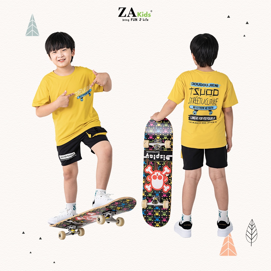 Bộ Quần Áo Thun Ngắn Tay Bé Trai (6-9 Tuổi) Zakids 21073T/ZA22014TN