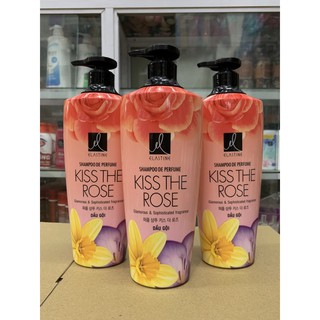 Dầu Gội Nước Hoa Elastine Kiss The Rose 600ml(Mầu Hồng)