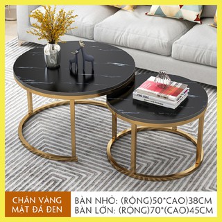 Bàn Trà Đôi Cao Cấp, Mặt Vân Đá Đẹp, Bàn Sofa