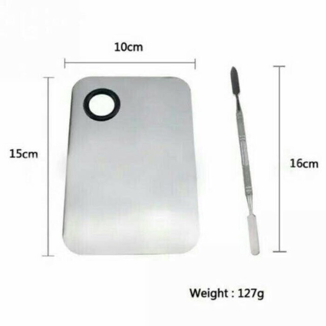 Bảng Trộn Màu Bằng Thép Không Gỉ Kèm Thìa | BigBuy360 - bigbuy360.vn