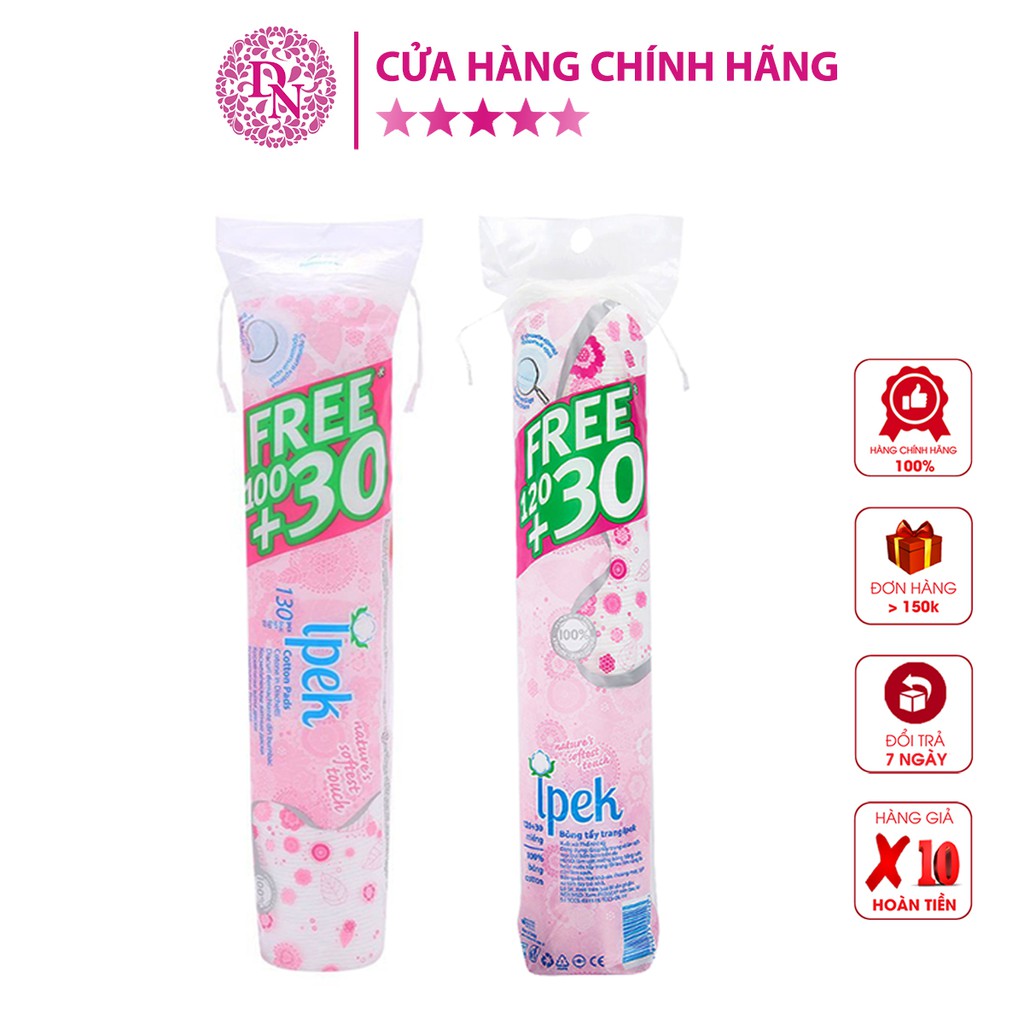 Bông tẩy trang tròn Ipek 100% cotton (130-150 miếng)