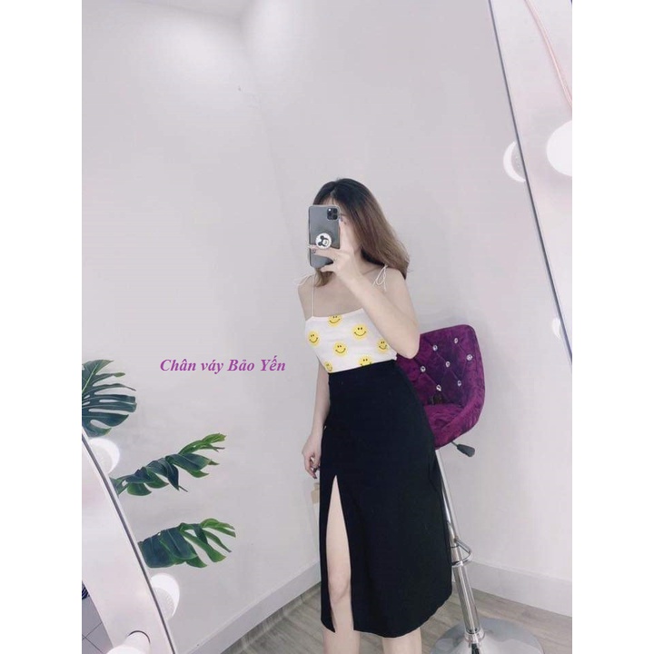 Chân váy dài 70cm xẻ đùi cao sexy(sẵn size) - M27