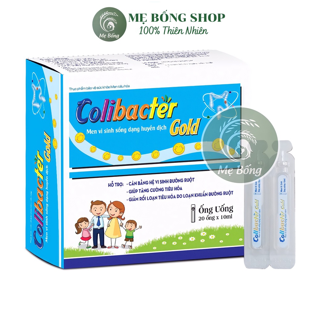 Men vi sinh COLIBACTERGOLD Men sống Bạch Mai công nghệ mới hộp 20 ống dùng cho trẻ táo bón, men tiêu hoá cho bé kém ăn