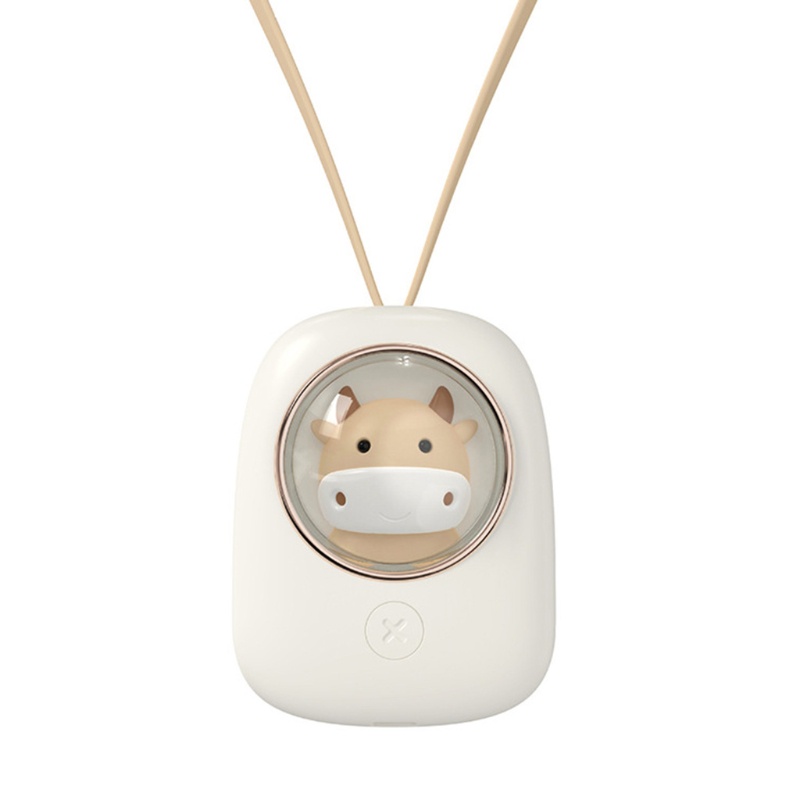 Quạt USB Đeo Cổ Rảnh Tay Họa Tiết Hoạt Hình Dễ Thương Có Thể Sạc Lại