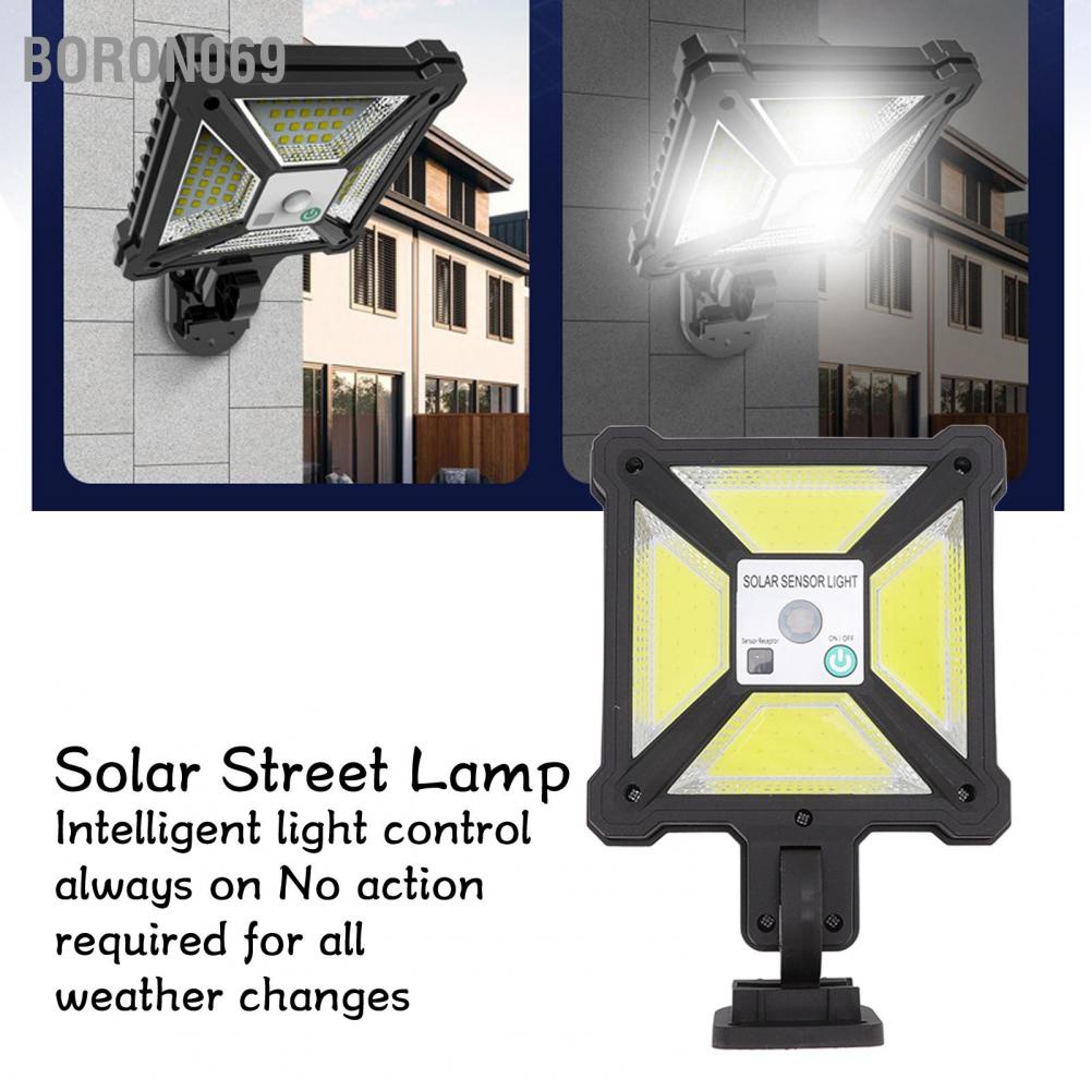 Đèn Đường Năng Lượng Mặt Trời 4 COB IP65 3 Chế Độ Gắn Tường Không Dây Cho Sân Vườn Boron069