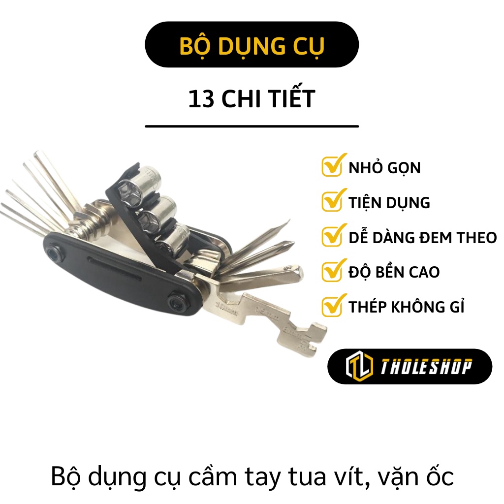 Bộ vặn ốc 13 món đa năng - Gồm vặn ốc lục giác, tua vít, cờ lê... bằng thép không gỉ 2574