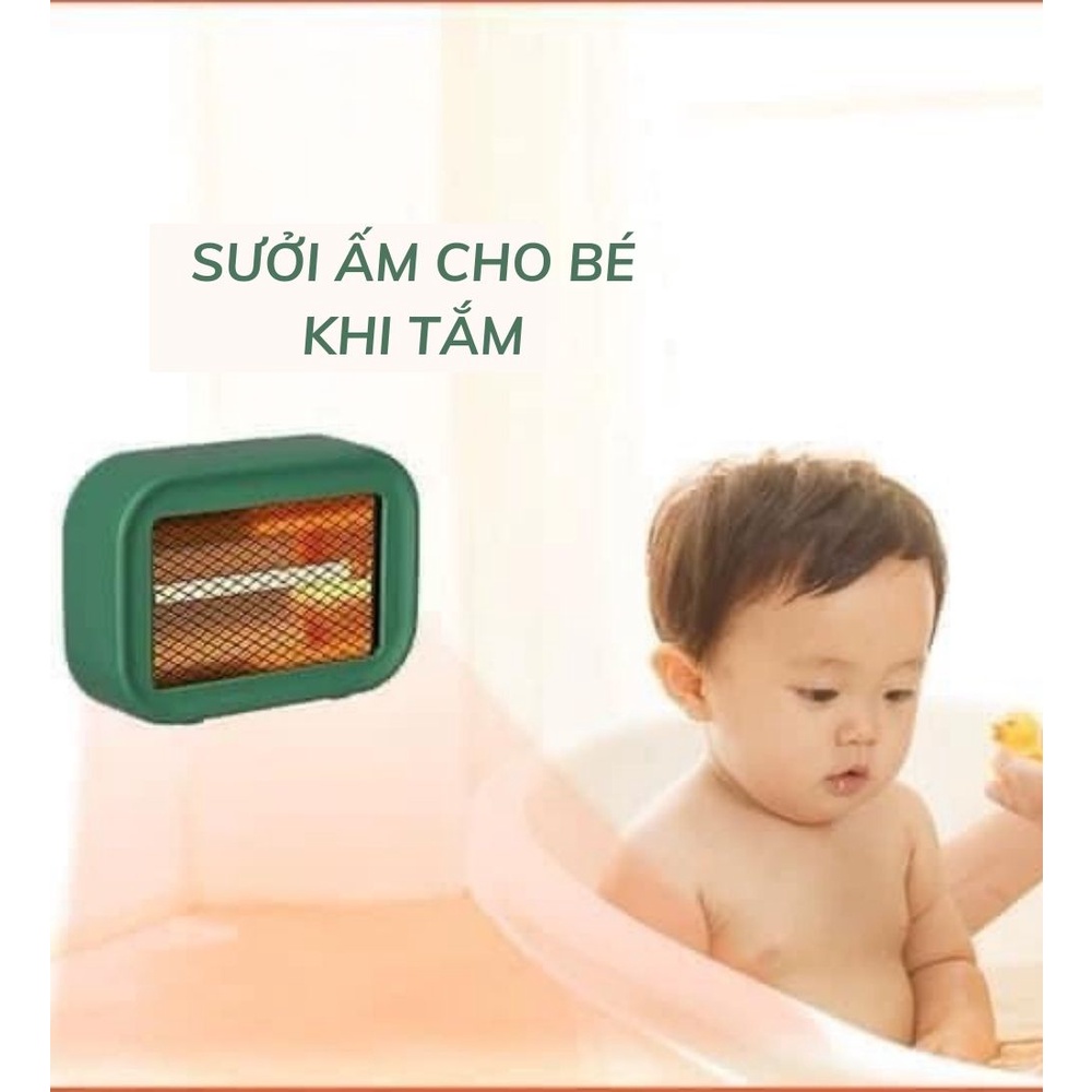 Đèn Sưởi Mini, Đèn Sưởi để bàn cho Văn Phòng Bàn Làm Việc Phòng Ngủ- Siêu An Toàn- Nhỏ Gọn- Tiện Lợi