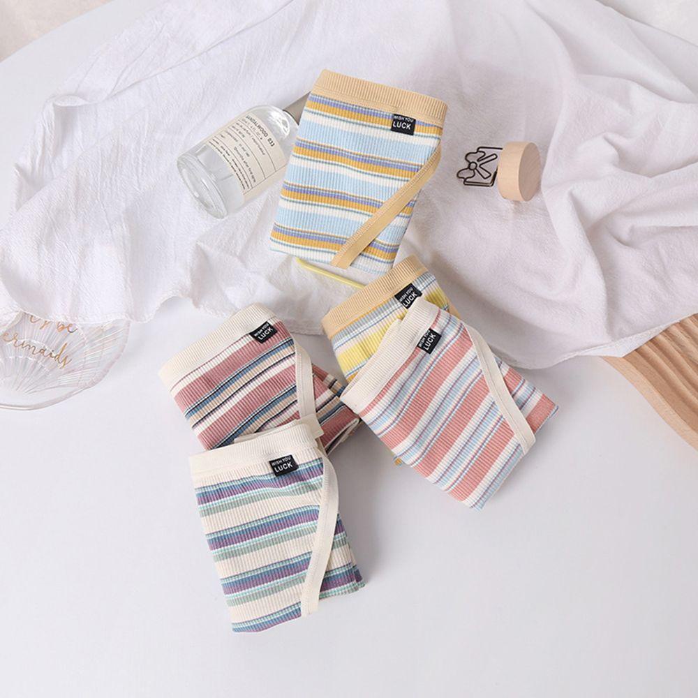 Quần Lót Lưng Thấp Thoáng Khí Họa Tiết Kẻ Sọc Dễ Thương Cho Nữ