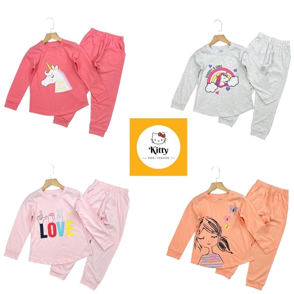 Bộ thu đông cho bé gái, đồ bộ thun bé gái chất cotton, size 4-14 tuổi - KITTY_KIDS