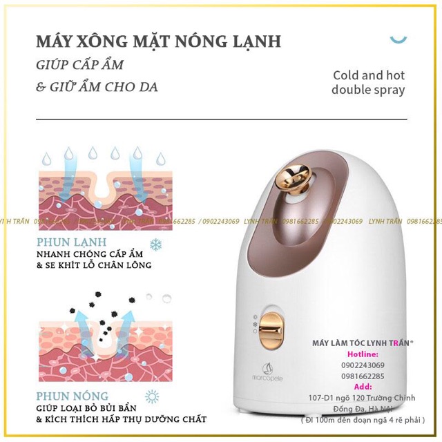 Máy xông hơi mặt 2 chế độ nóng lạnh Marcopele®