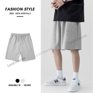 [XẢ KHO] Quần short nam nữ basic QS6 Quần đùi da cá trơn ống quần rộng phong cách Thể thao LEAFA