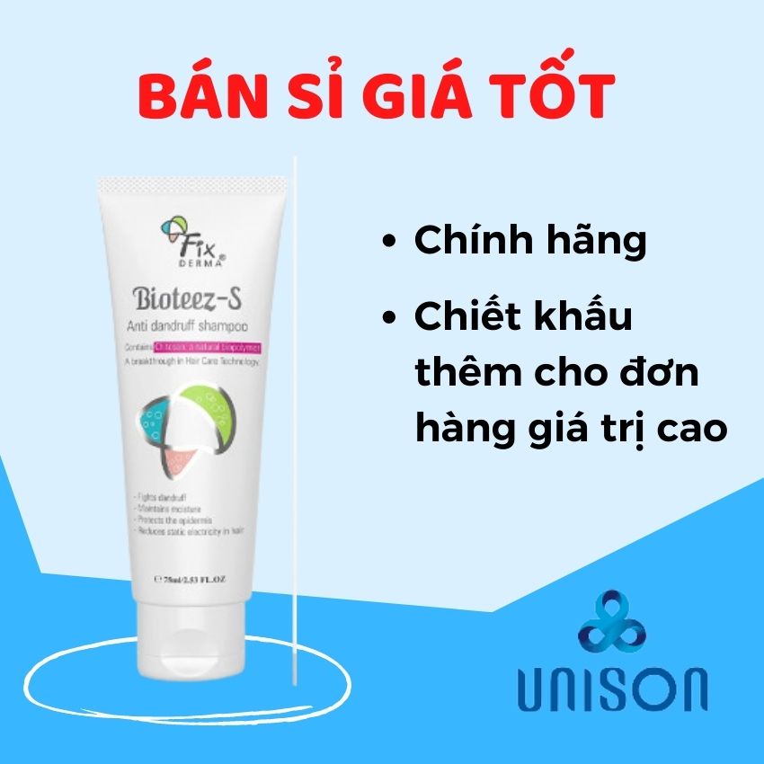 Dầu gội đầu sạch gàu ngăn rụng tóc ngăn gàu dưỡng tóc kích thích mọc tóc nhanh Fixderma Bioteez-S  Unison Shop