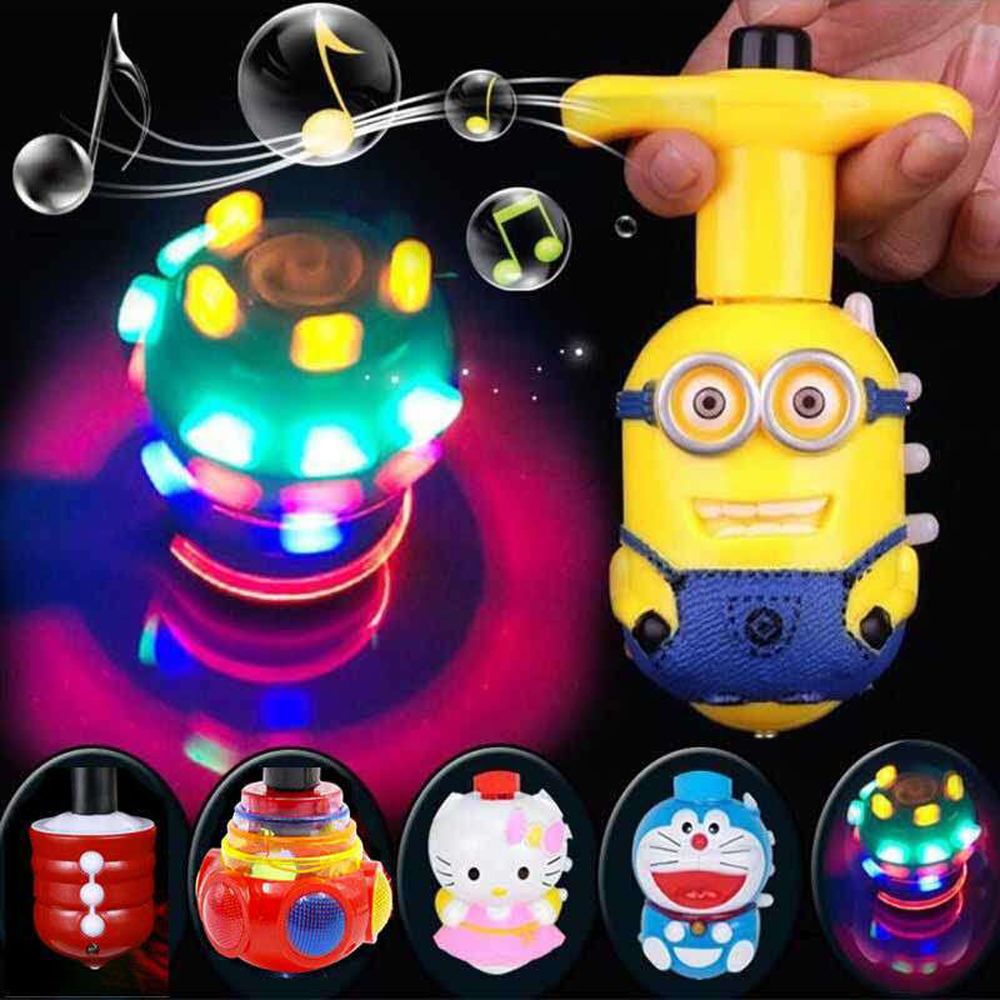 Đồ chơi con quay điện tử có đèn LED và nhạc hình Doraemon vui nhộn cho bé