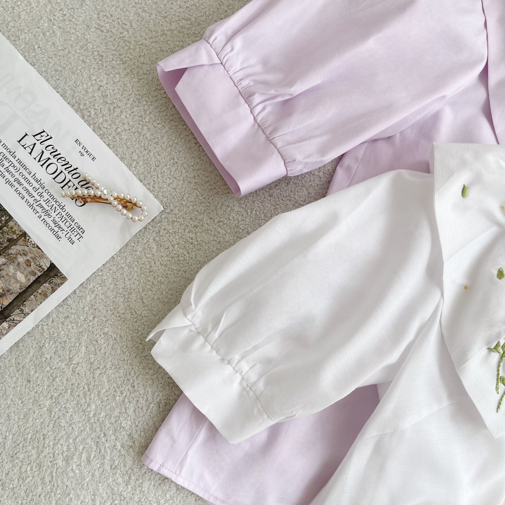 MINX - Áo Embroidery Rounded Blouse