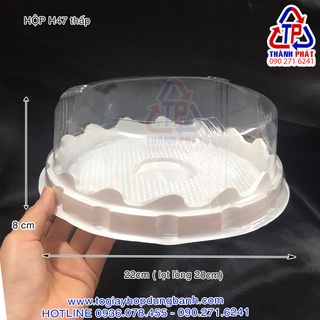 50 Hộp đựng bánh bông lan 19cm - Hộp đựng bánh bông lan 19 cm - Hộp H47 thấp đựng bánh bông lan 20 cm