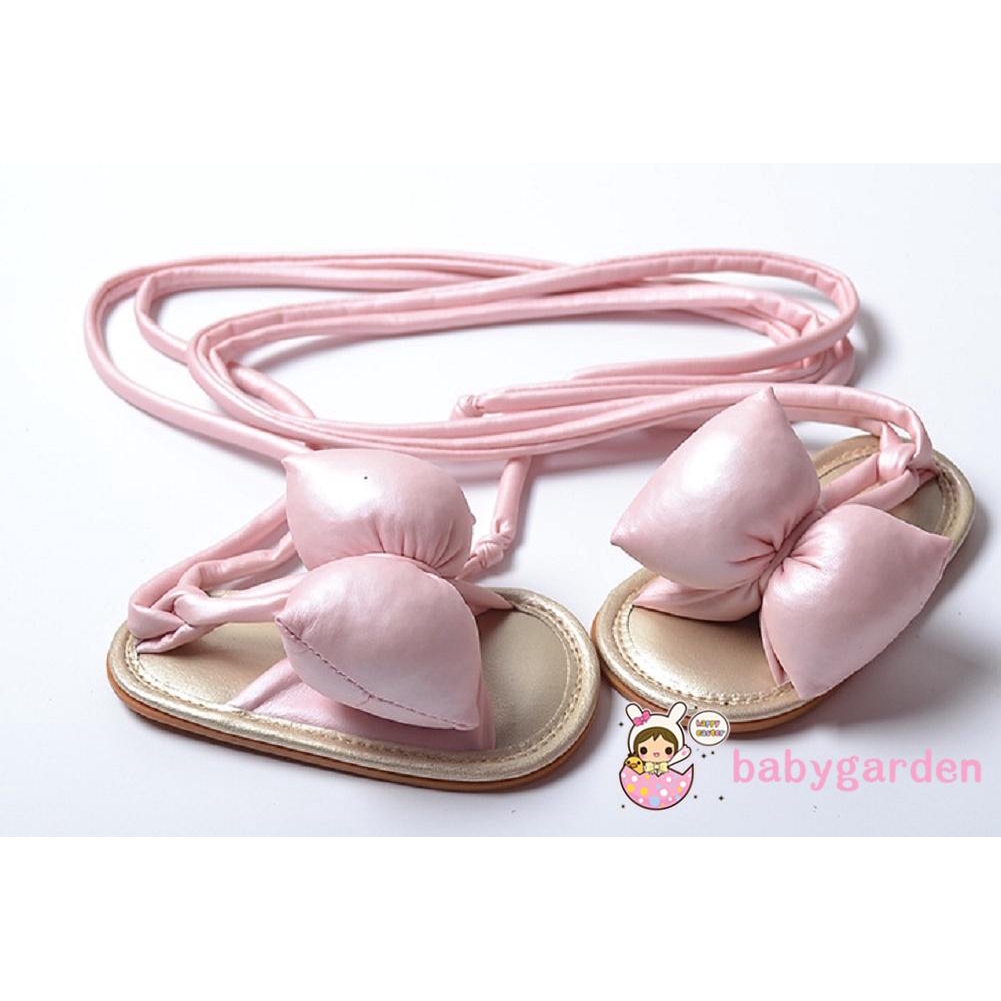 Xăng đan Đính Nơ Màu Trơn Thời Trang Mùa Hè Xinh Xắn Cho Bé Gái