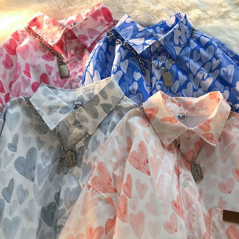 Áo Sơ Mi Tay Ngắn Dáng Rộng Vải Lụa Thời Trang Mùa Hè Phong Cách Hàn Quốc Cho Nữ