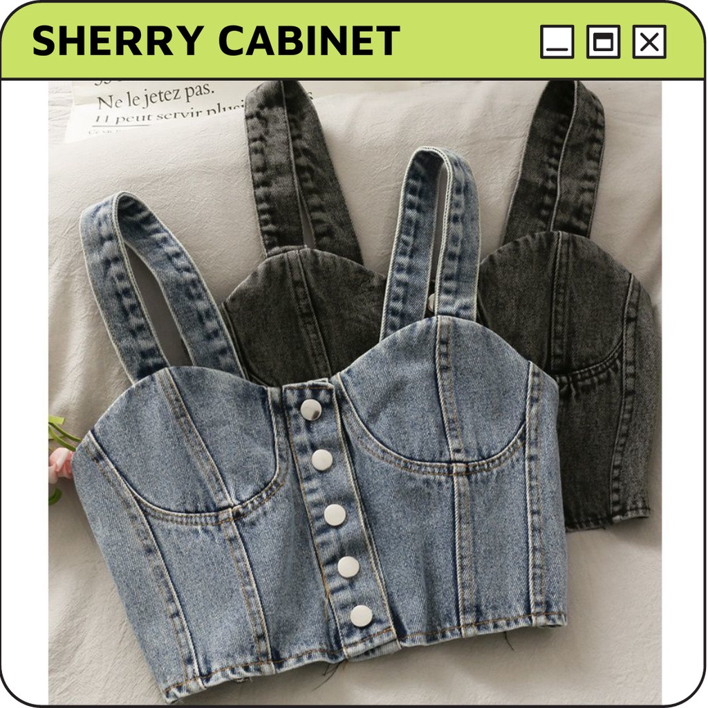Áo croptop corset bò hai dây cách điệu phong cách cá tính sexy