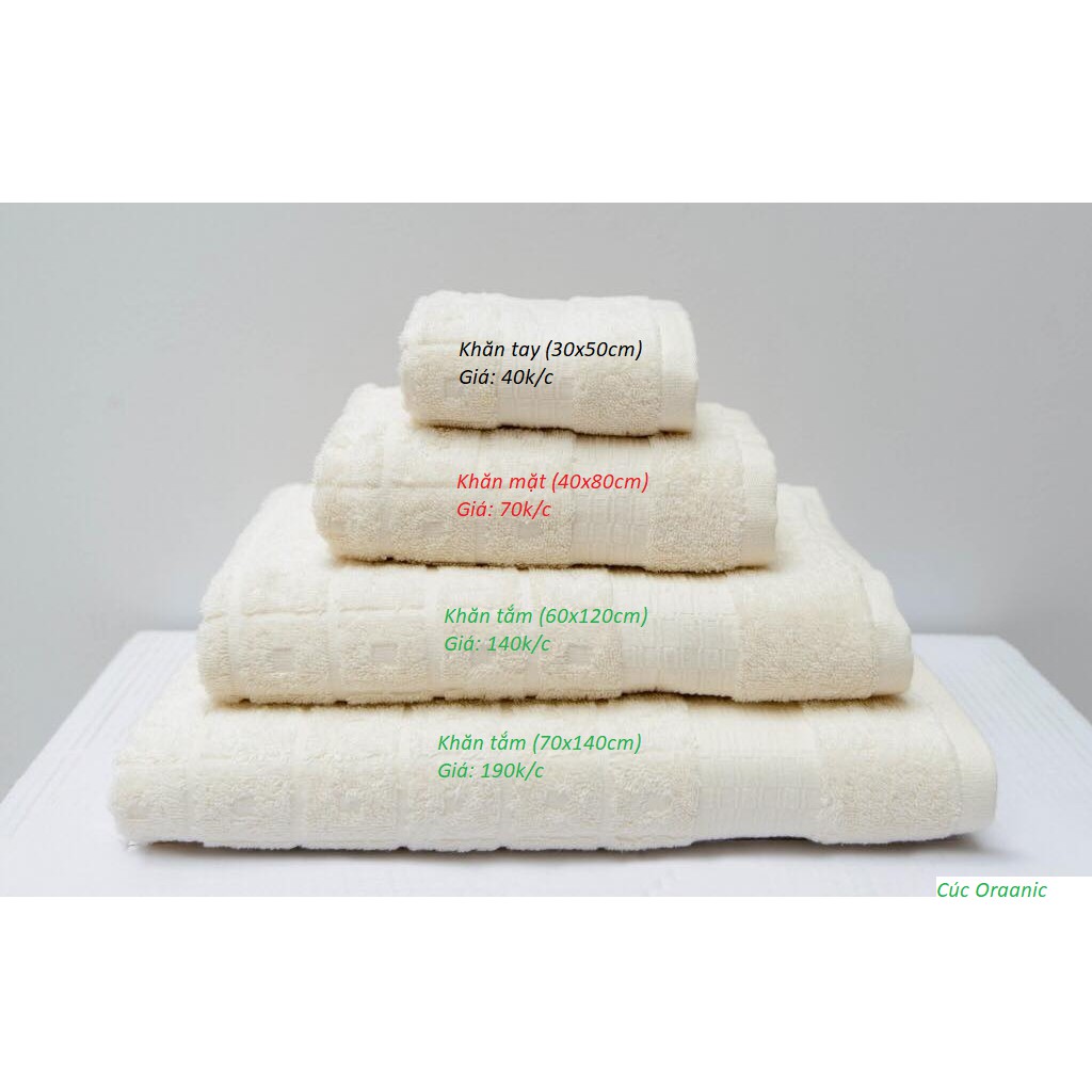 Khăn mặt hữu cơ Mollis 40x80cm (1 chiếc)