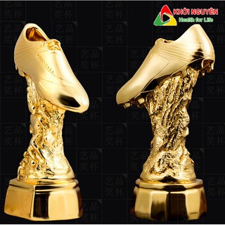 Cúp chiếc giày vàng bóng đá  + Free in tem Logo giải đấu