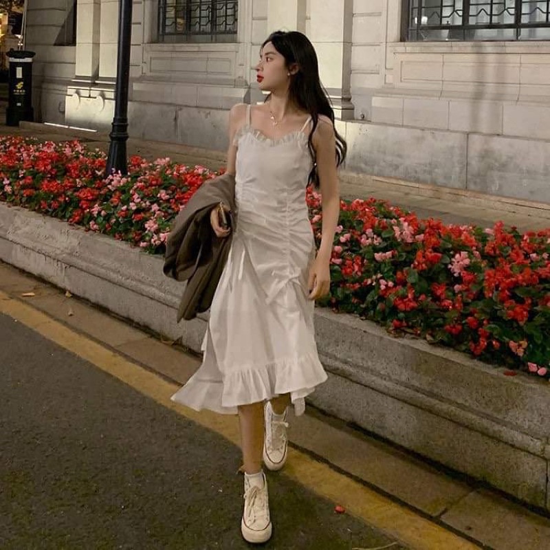 Váy Hai Dây Xẻ Tà, Đuôi Cá Dài Hàng QCCC
