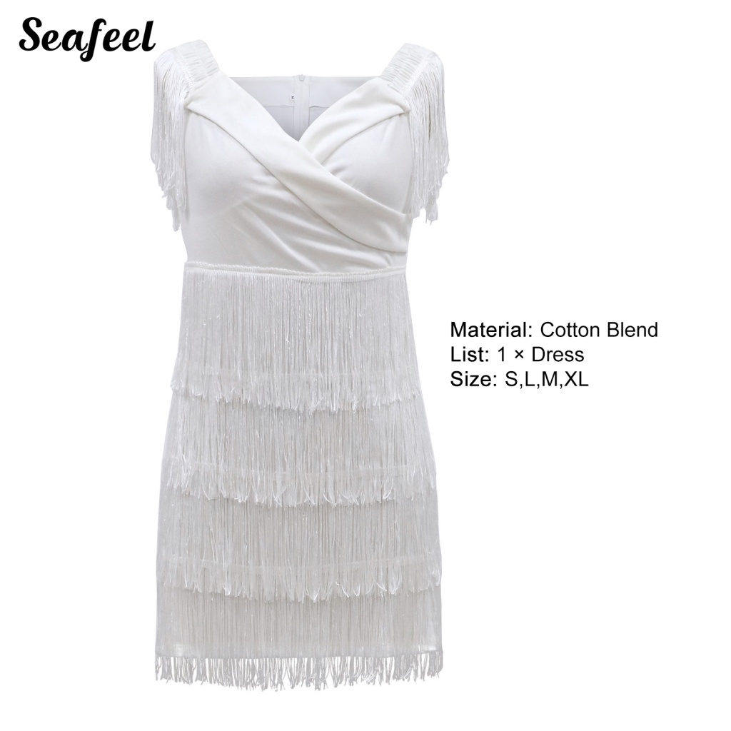 Váy body Phối Tua Rua Chống Mài Mòn Thời Trang Quyến Rũ Cho Nữ