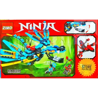LEGO ZIMO lắp ráp ROBOT RỒNG NINJA ( Xanh Dương )