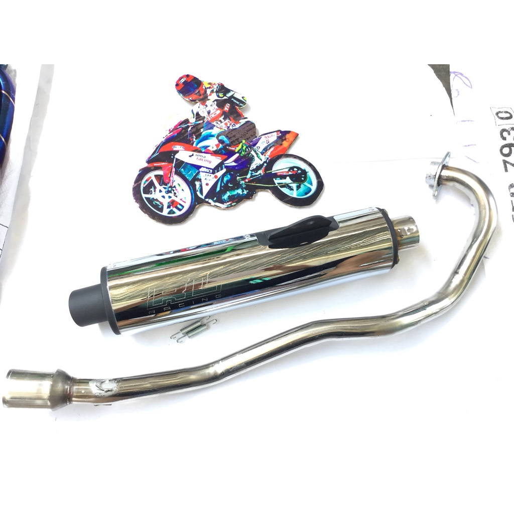 Bộ pô CBR ĐẦU INOX 304 full cổ INOX THẲNG  exciter, winer, sonic, raider, satria, gsx,...
