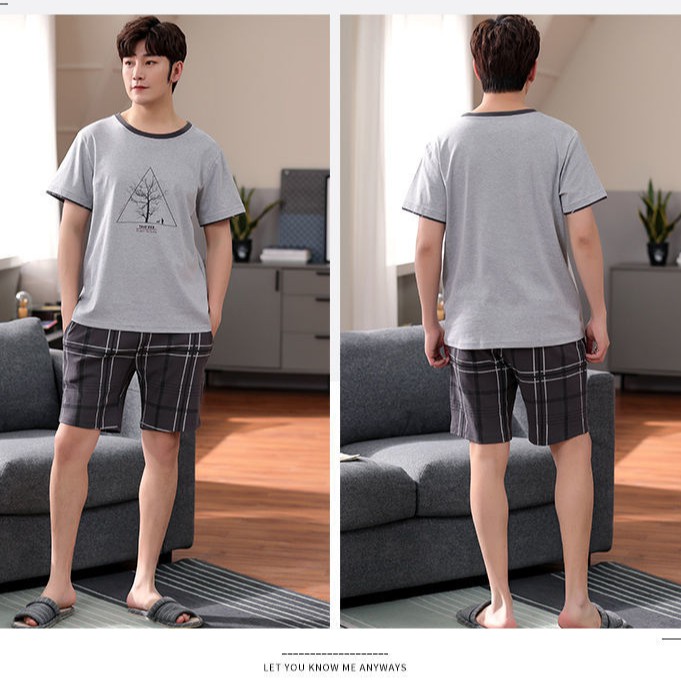 4XL Summer Men's Pajamas Set Pure Cotton Thin Loose Large Size Pajamas Short Sleeve Shorts casual fashion home wear can be worn outside | BigBuy360 - bigbuy360.vn