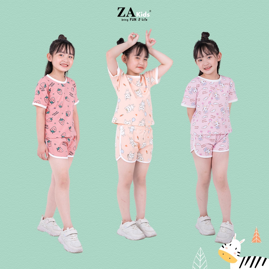 Bộ Quần Áo Thun Tay Ngắn Bé Gái (1-9 Tuổi) Za Kids 2022-Z08BG